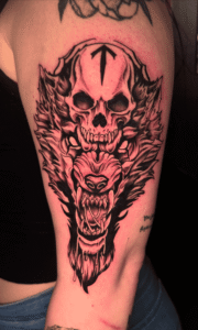 black and grey realism tattoo
