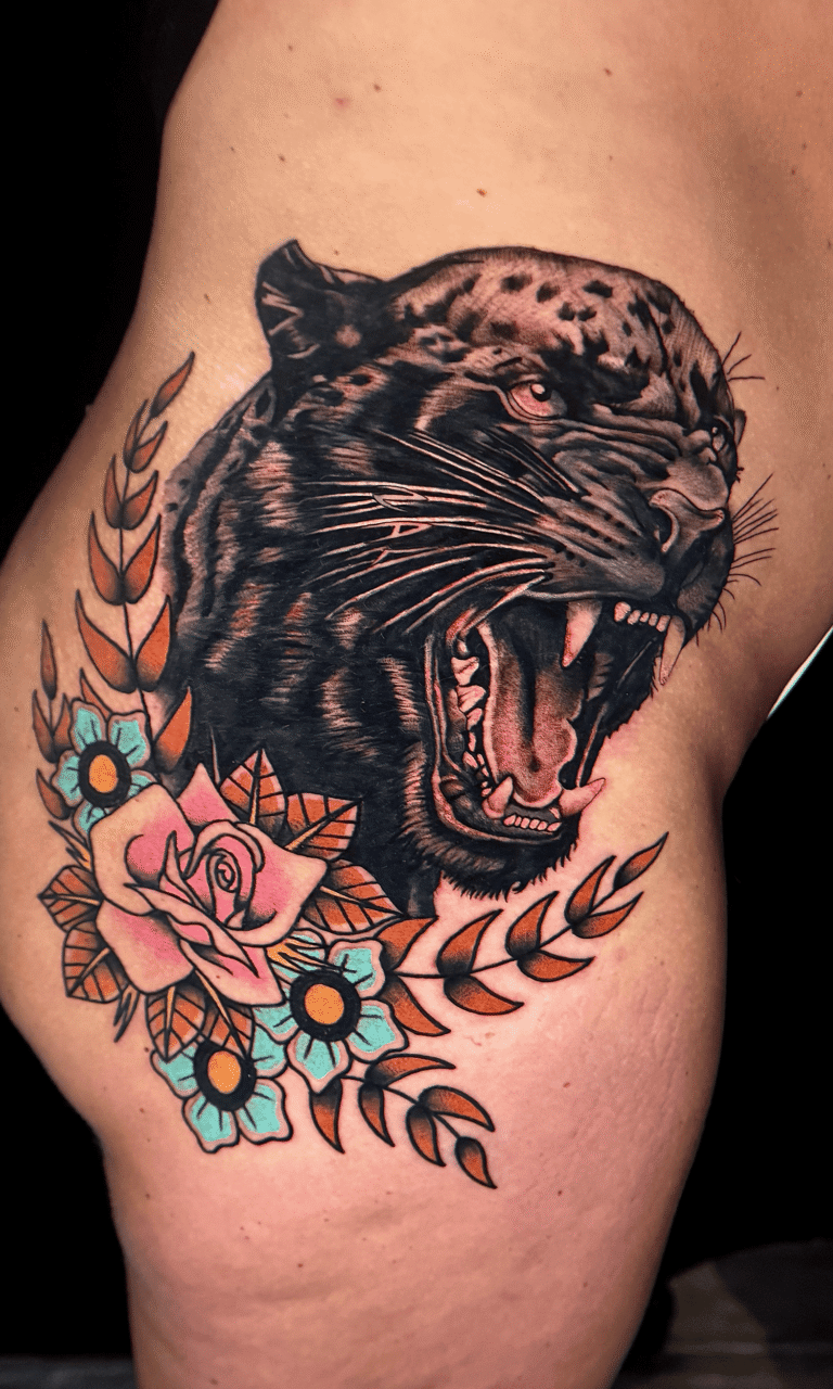 Black and gray tattoo done at Curly's Tattoo Parlor in Athens, GA
